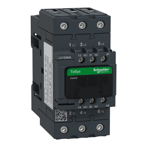Schneider Electric - Leistungsschütz zum Schalten von Wechselstrom Leistungsschütz LC1D 3p LC1D80AF7 1S+1Ö,37kW,80A,400V