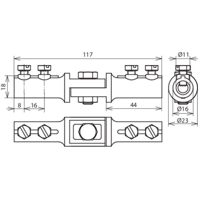 DEHN - Trennklemme für Blitzschutz ÖN-Trennklemme OENTK710710ZG ZG f. 2x Rd 7-10mm