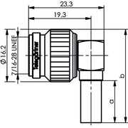 Telegärtner - Koax-Steckverbinder TNC-Kabelwinkelstecker cr 100023737 RG316/U