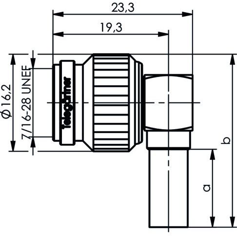 Telegärtner - Koax-Steckverbinder TNC-Kabelwinkelstecker cr 100023737 RG316/U