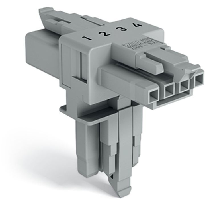 WAGO - Kompaktverteiler für steckbare Gebäudeinstallation T-Verteiler 4-polig 890-1731 Kod. B,grau − 25 Stück