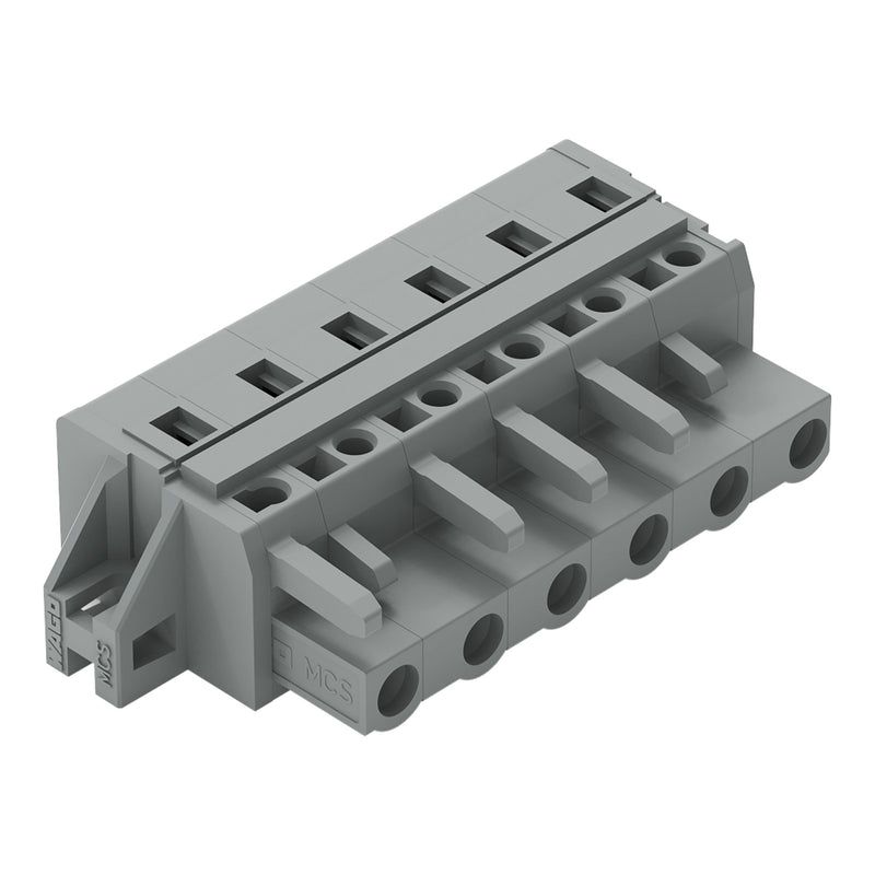 WAGO - Kabelsteckverbinder für Leiterplattensteckverbinder 1-Leiter-Federleiste 231-206/027-000 CAGECLAMP,2,5 mm²,gr − 25 Stück