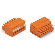 WAGO - Kabelsteckverbinder für Leiterplattensteckverbinder 1-Leiter-Federleiste 2734-206 Push-inCAGECLAMP,or − 100 Stück