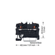 WAGO - Durchgangs-Reihenklemme 2-Leiter-Durchgangsklemme 2201-1205 1,5 mm²,schwarz − 100 Stück