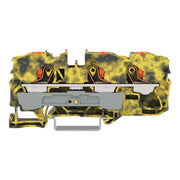 WAGO - Durchgangs-Reihenklemme 3-Leiter-Durchgangsklemme 2210-1301/000-053 Drücker,10mm²,dgr-ge − 25 Stück