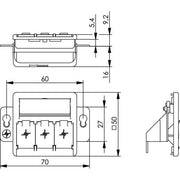Telegärtner - Kommunikationsanschlussdose Kupfer Modul-Aufnahme designfähig 100021419 3fach aws UP50 leer − 5 Stück