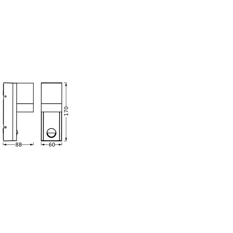 Ledvance - Decken-/Wandleuchte Wandleuchte GU10 Endura#4099854183027 dunkelgrau, Sensor