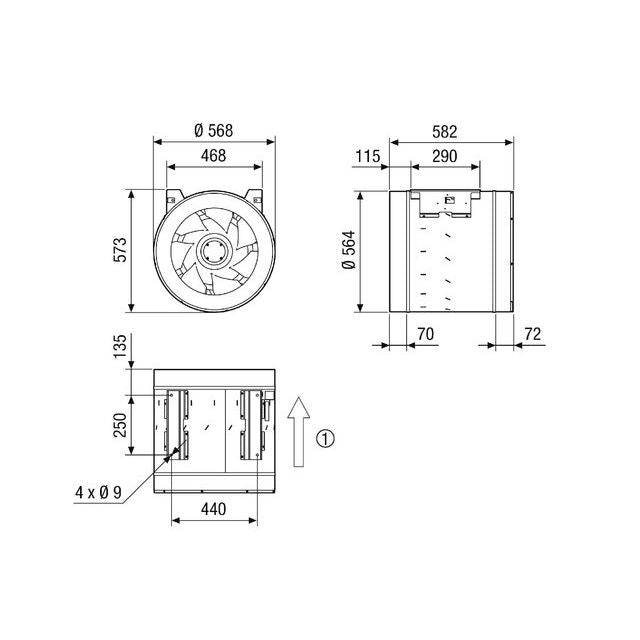 Maico - Ventilator für Rohreinbau Diagonal-Ventilator EDR 56-2 für Rohreinbau