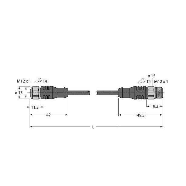 Turck - Konfektioniertes Sensor-Aktor-Kabel Aktuator- u. Sensorleitung RKCV4.5T5RSCV4.5TTXL PUR
