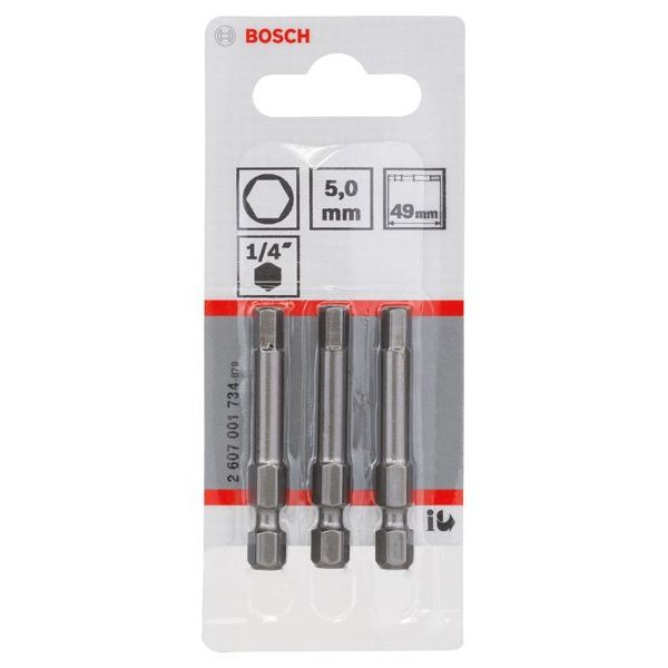 Bosch - Bit Schrauberbit Extra-Hart 2607001734 HEX 5 49 mm 3er-Pack