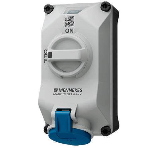 Mennekes - CEE-Steckdose abschaltbar, abgesichert (IEC 60309) Wandsteckdose DUOi 5611409G 16A4P9h 230V IP44
