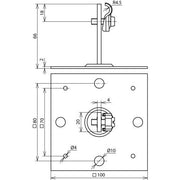 DEHN - Dachleitungshalter für Blitzschutz Dachleitungshalter DLHDQ610GP100X100STT DEHNquick St/tZn