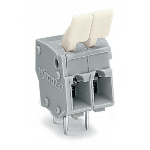 WAGO - Leiterplattenklemme 257-404/333-000 Drücker,2,5 mm²,grau − 55 Stück