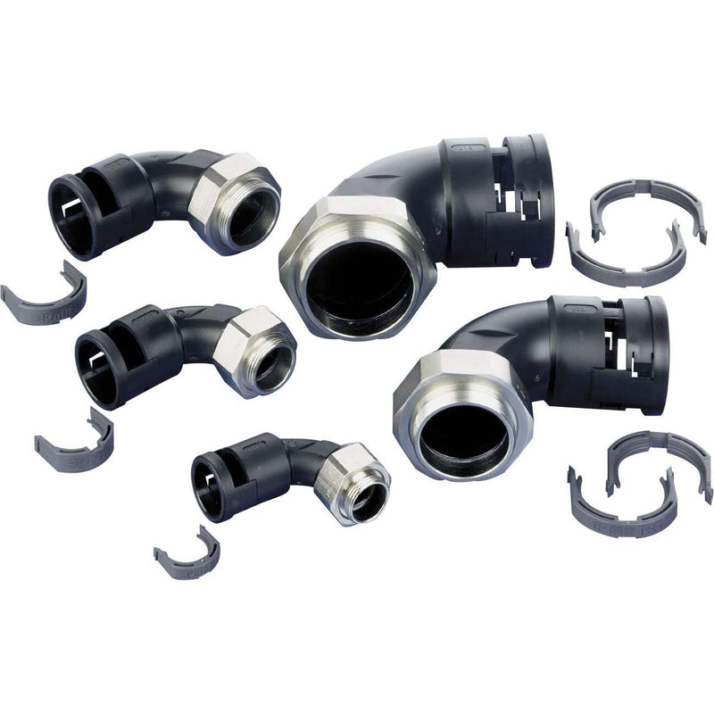 ABB Stotz-Kontakt - Kunststoff-Wellschlauch-Verschraubung FIX-Anschlußarmatur NSBV-M207-10 90 Grad, drehbar