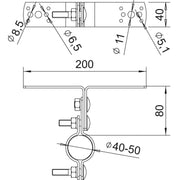 OBO Bettermann - Stangenhalter für Blitzschutz Träger isFang isFang TW80 f.Wandmontage − 2 Stück