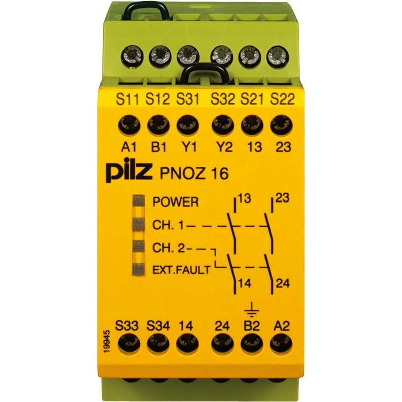 Pilz - Gerät zur Überwachung von sicherheitsgerichteten Stromkreisen Not-Aus-Schaltgerät PNOZ 16 #774061 42VAC 24VDC 2n/o