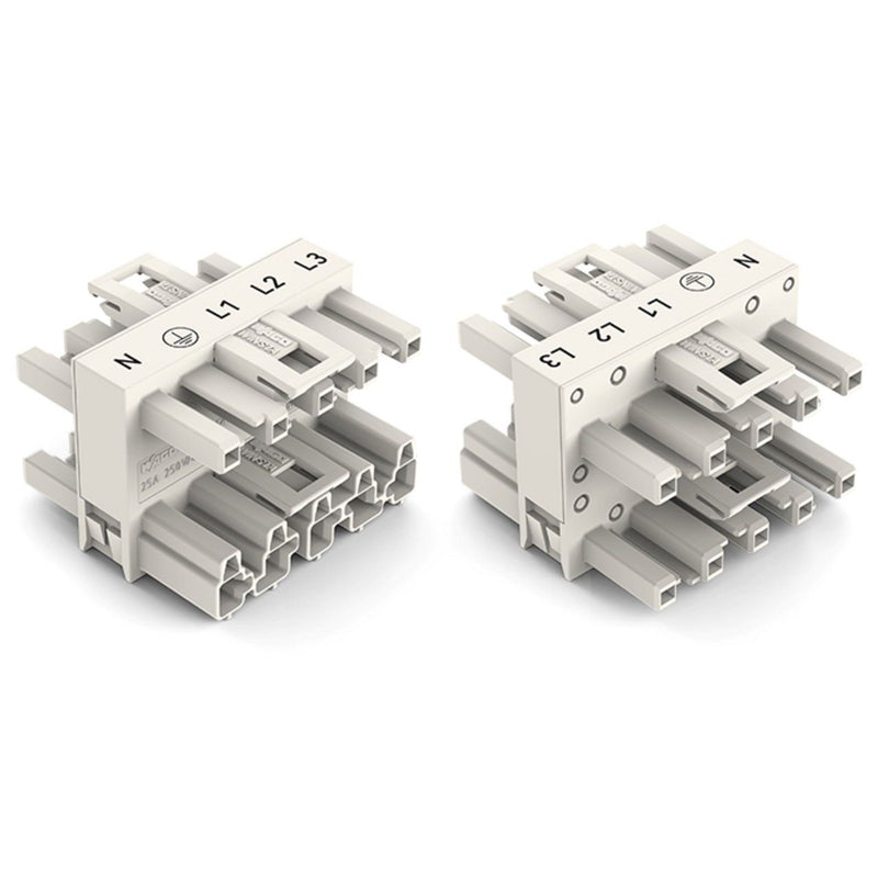 WAGO - Kompaktverteiler für steckbare Gebäudeinstallation Verteiler 770-659 400V 25A 5p. weiß − 25 Stück