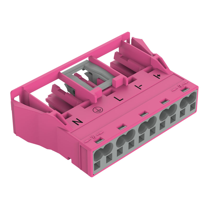 WAGO - Geräteanschluss für steckbare Gebäudeinstallation Snap-In-Buchse 770-785/080-000 5-polig,Kod. B,pink − 50 Stück