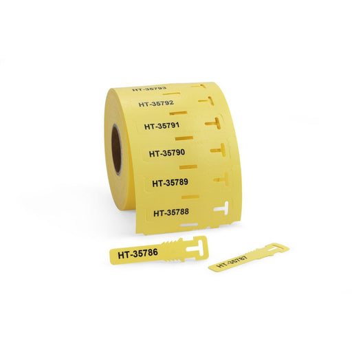 HellermannTyton - Kabelmarkierungssystem Kennzeichnungsschilder TAGPU12X74LOOP-BU ge 12x74mm PUR gelb − 500 Stück