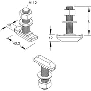 Niedax - Hammerkopfschraube Hakenkopfschraube HK 612/80 − 50 Stück