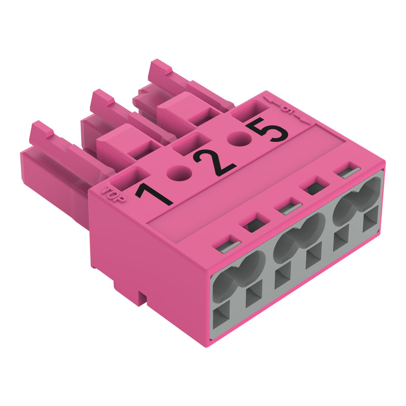 WAGO - Steckverbinder für steckbare Gebäudeinstallation Buchse 3-polig 770-283/081-000 Kod. B,pink − 100 Stück