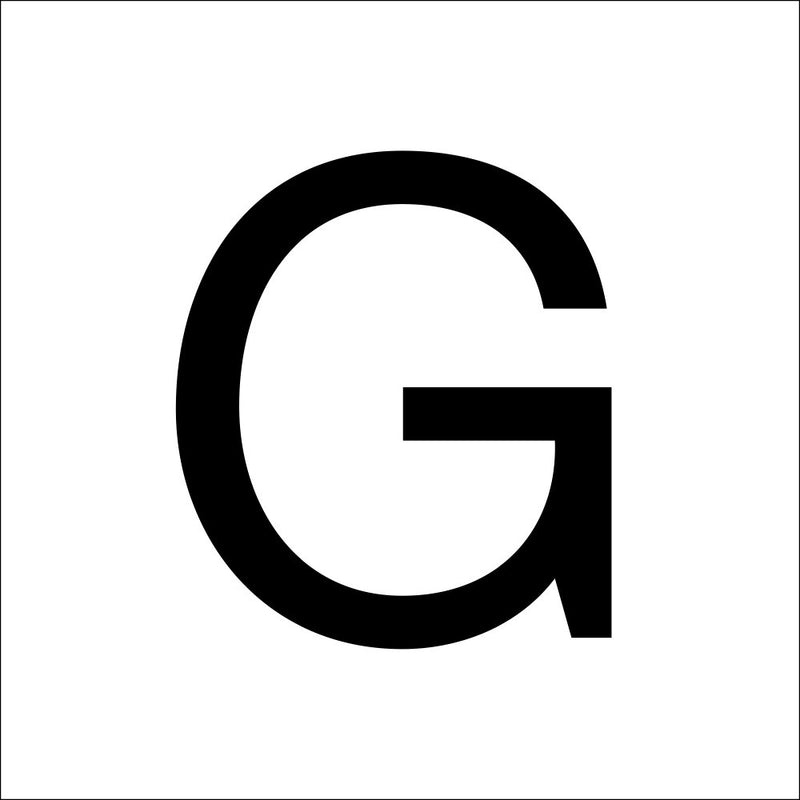 RZB - Beschriftung Buchstaben/Zahlen Buchstabe "G" 99222.003.G 100mm  − 1 Stück