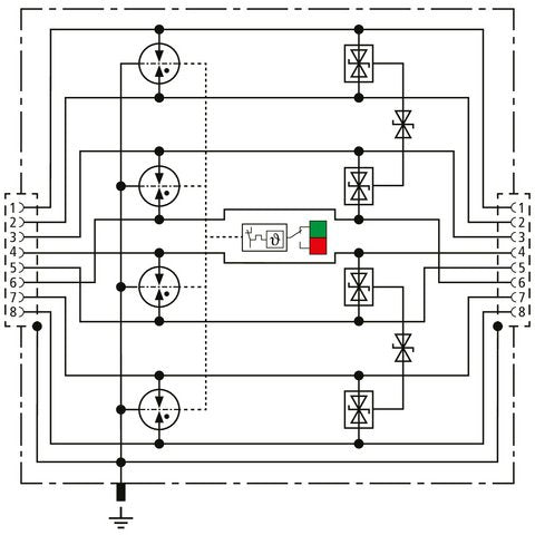 DEHN - Überspannungsableiter für Informations-/MSR-Technik ÜS-Ableiter DEHNpatch DPA CL8 EA 4PPOE