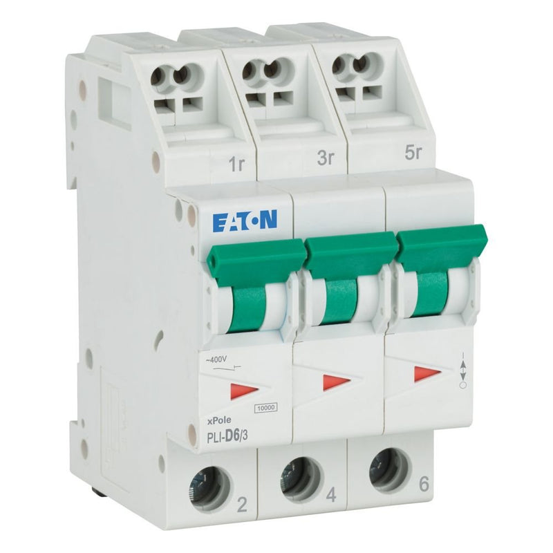 Eaton - Leitungsschutzschalter PLI-D6/3 D 6A, 3p Steckkl