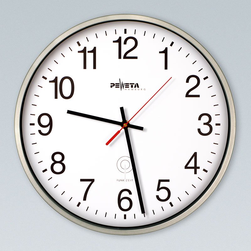 Peweta - Uhr Funkuhr 51.130.213 innen,1,5V,D=250mm