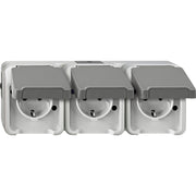 Merten - Steckdose SCHUKO-Dreifach-Steckdose MEG2390-8029 lichtgrau