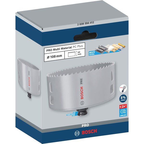 Bosch - Lochsäge PRO Multi Material PC Plus 2608594412 Lochsäge, 108 mm
