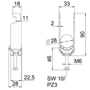 OBO Bettermann - Bügelschelle BS-U2-M-28 FT 2-fach − 50 Stück