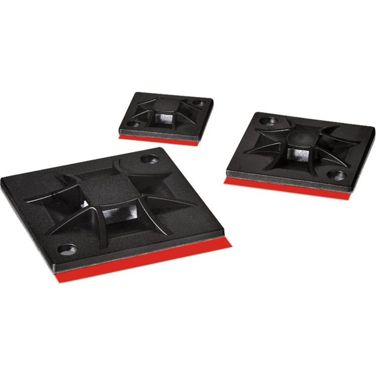 HellermannTyton - Befestigungssockel und -element für Kabelbinder Befestigungssockel QM20APT-A-PA66-BK Klebesockel 20x20mm − 100 Stück