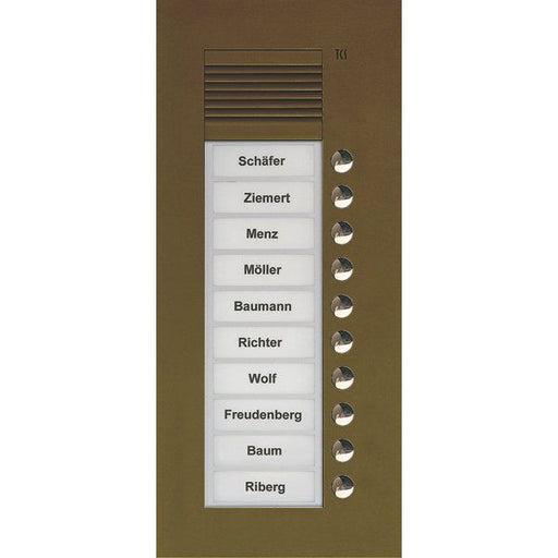 TCS Tür Control - Türstation für Türkommunikation Audio Außenstation PUK 10 PUK10/1-EB Tasten 1-spaltig UP