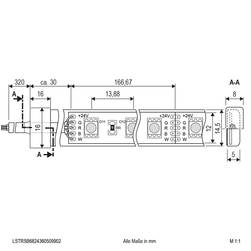 EVN Lichttechnik - Lichtschlauch/-band LED-Strip LSTRSB6824360509902 72LEDm
