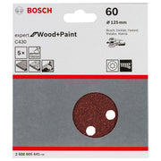 Bosch - Schleifpapier/Schleifvlies Schleifblatt C430, 125 mm, 2608605641 60 8 Löcher Klett