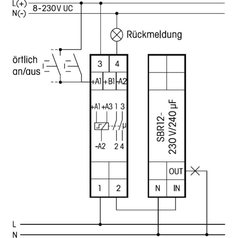 Eltako - Strombegrenzer Strombegrenzungsrelais SBR12-230V/240µF 1 Schließer 16A/250V