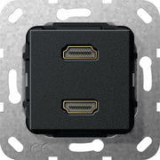 Gira - Einsatz/Abdeckung für Kommunikationstechnik HDMI 2fach Gender Changer 567110 sw matt