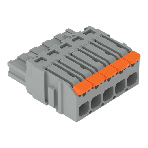 WAGO - Kabelsteckverbinder für Leiterplattensteckverbinder 1-Leiter-Federleiste,Hebel 2231-1105/327-000 PushinCAGECLAMP,grau − 50 Stück