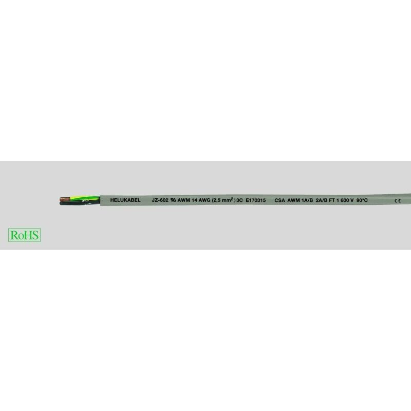 Energiekabel < 1 kV, für ortsveränderlichen Einsatz HEL JZ-602 3xAWG 16 (3G1, JZ-602 3xAWG 16 5) PVC-Steuerltg UL/