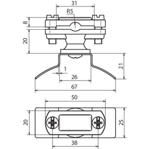 DEHN - Leitungshalter für Blitzschutz Leitungshalter NIRO LHZS6.11FL30SBBPAV2A Fl 30mm, Rd 6-11mm