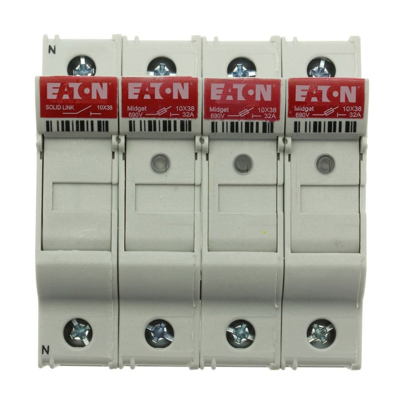 Eaton - Halter für zylindrische Sicherung Sicherungshalter Niedersp. 3P 10X38MF#CHM3DNIU 32A AC 690V 3polig+N − 3 Stück