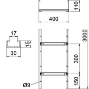 OBO Bettermann Vertr - Kabelleiter Kabelleiter SLCS 1140 3 FT Sprosse ungelocht − 3 Meter
