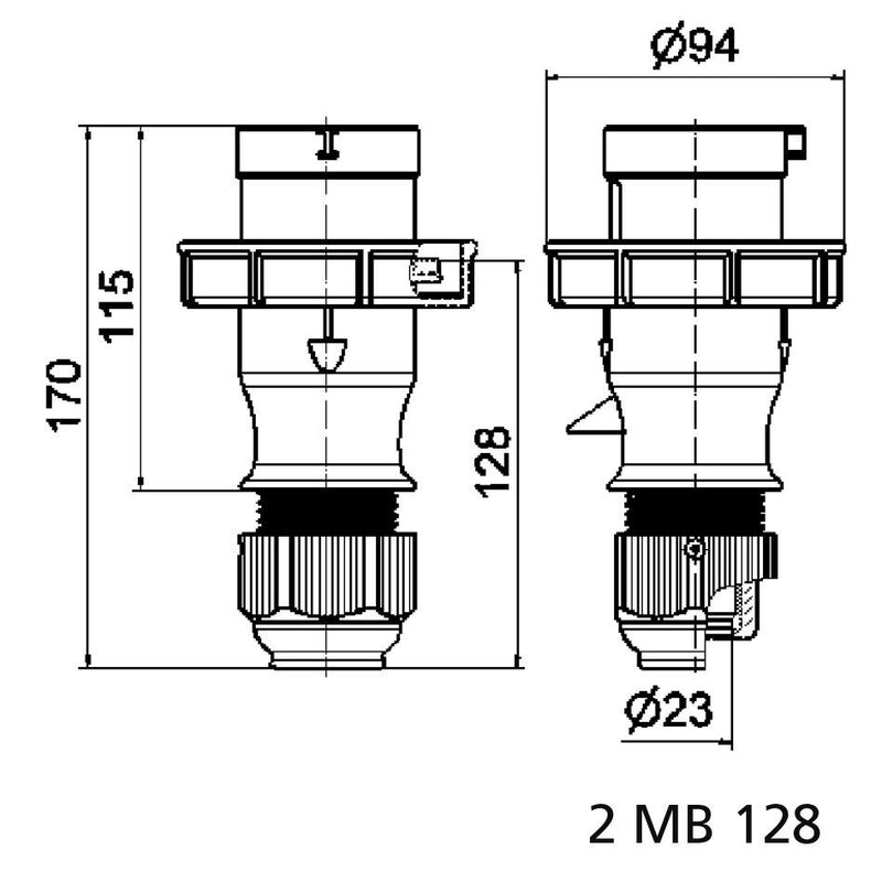 Bals Elektrotech - CEE-Stecker (IEC 60309) Stecker TLQ 21232-TLQ 32A 4p 380/440V 3h − 10 Stück