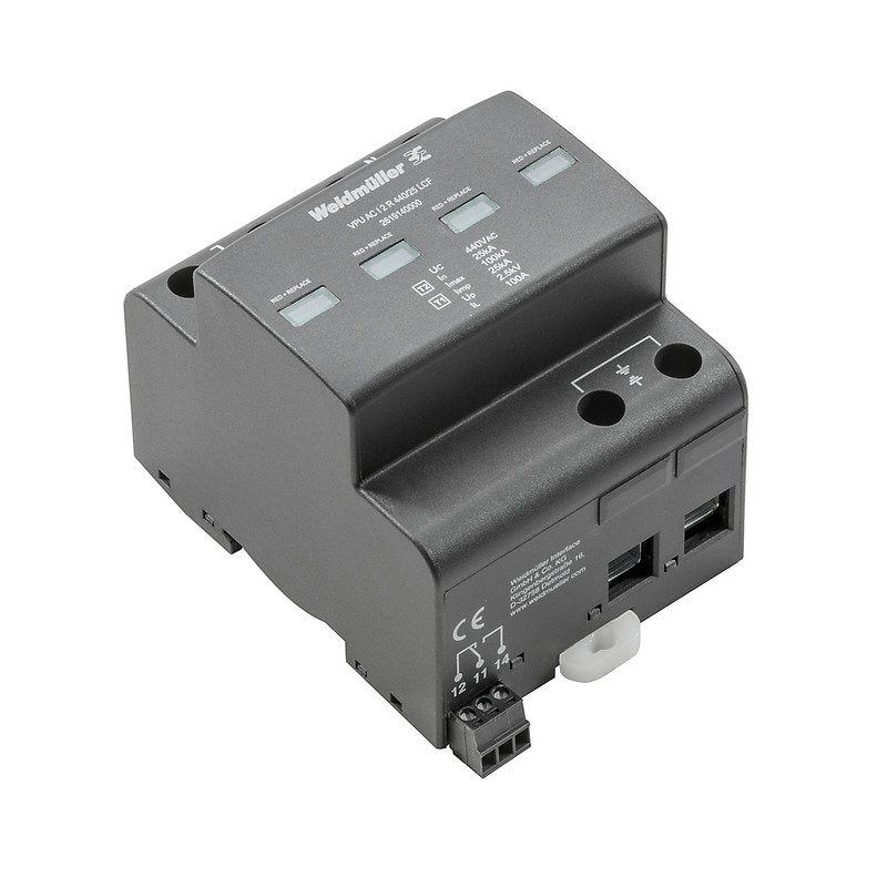 Weidmüller - Überspannungsableiter für Energietechnik/Stromversorgung Überspannungsschutz VPUACI2R440/25LCF mit Fernmeldekontakt