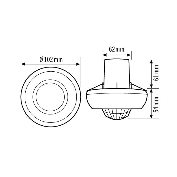 ESYLUX - Bewegungsmelder/Präsenzmelder komplett Decken-Präsenzmelder PD 360/24 Basic FM