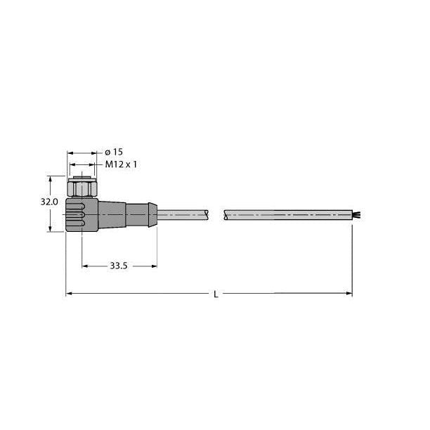 Turck - Konfektioniertes Sensor-Aktor-Kabel Feldbusleitung WKCV-FBY48BK-10M/5D 4-polig