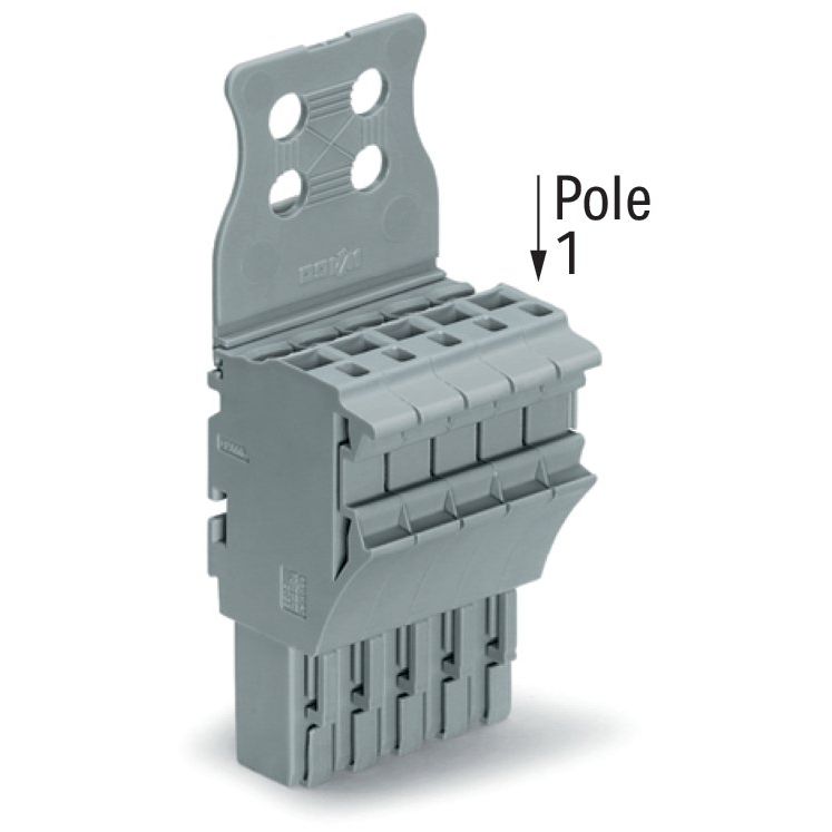 WAGO - Ein- und mehrpolige Klemmenleiste 1-Leiter-Federleiste 2022-105/144-000 CAGECLAMP,4mm²,gr − 50 Stück