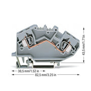 WAGO - Durchgangs-Reihenklemme Durchgangsklemme 782-601 0,2-6mmq grau