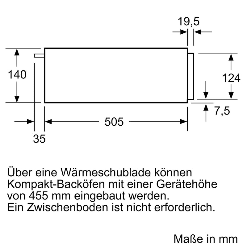 Siemens - Geschirrwärmer Wärmeschublade BI510CNR0 iQ500,14cm